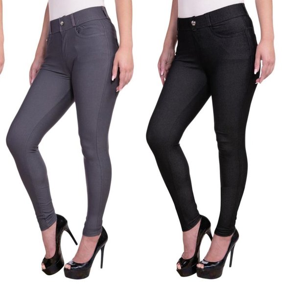 Yelete Pants - Women'S Stretchy Jeggings In Cotton Blend.
